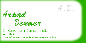arpad demmer business card